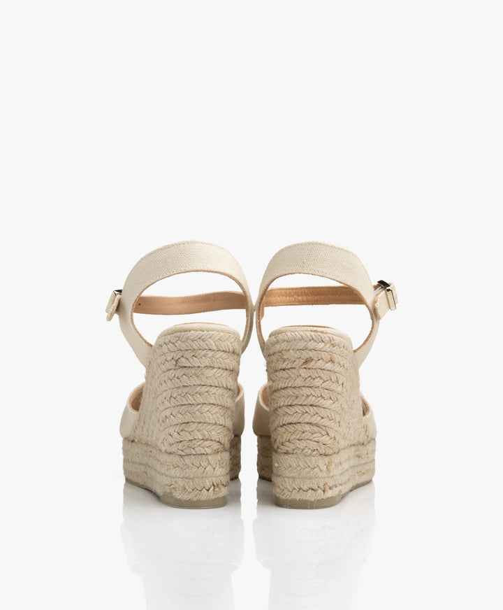 Canvas espadrille met wedgehak